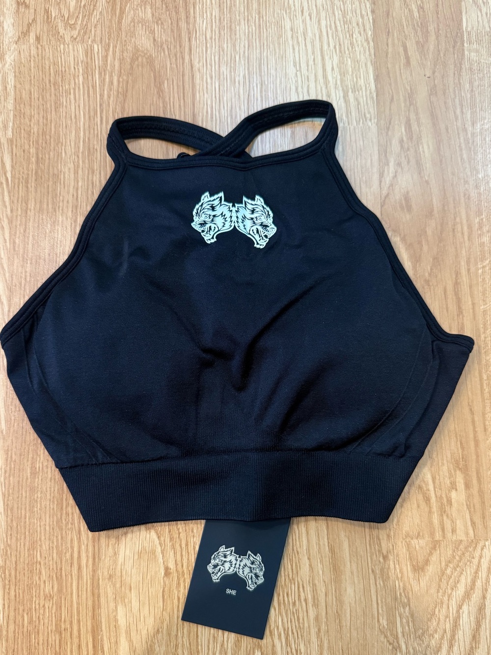 NWT Darc Sport IYKYK Everson Seamless High Neck Sports Bra Black Small